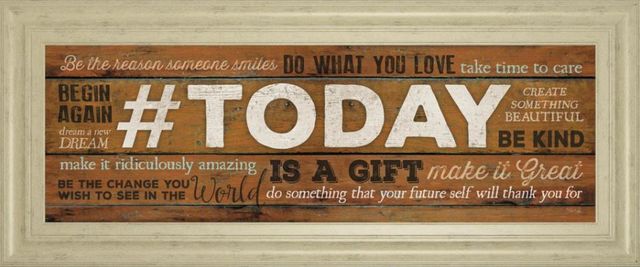 Classy Art Today Is A Gift By Marla Rae Motivational Framed Print Wall Art-1