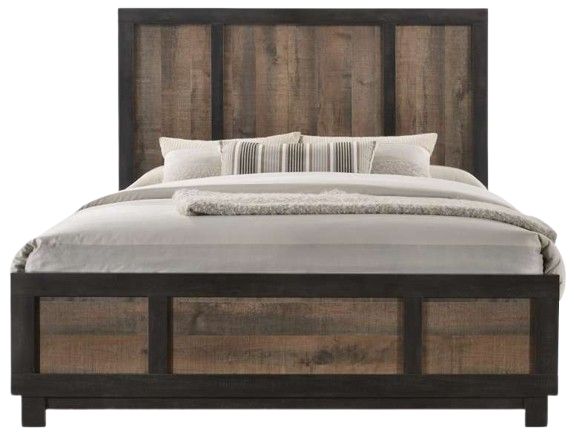 Elements International Harlington 4-Piece Walnut King Panel Bedroom Set-1