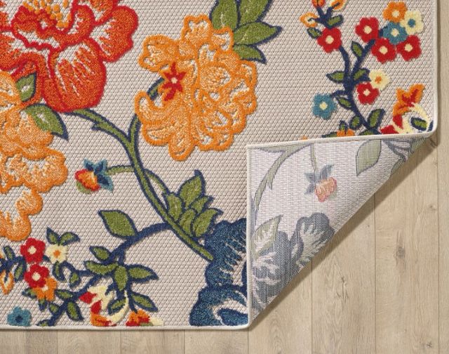 KAS Rugs Calla Ivory Floral Vine 5'x7' Area Rug-2
