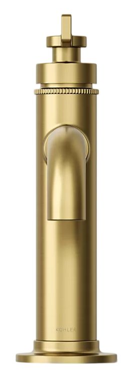 KOHLER® Castia™ Vibrant Brushed Moderne Brass Single-Handle Bathroom Sink Faucet-1