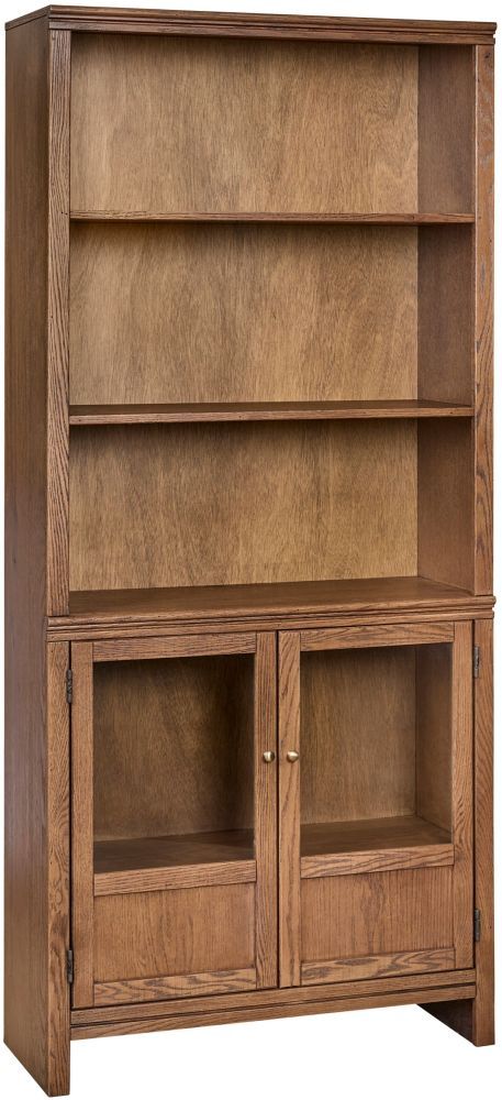 aspenhome® Sandro Brushed Bourbon 74" Bookcase with 2-Doors-0