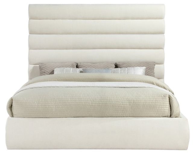 Meridian Furniture Adam Cream King 71" Upholstered Panel Bed-1