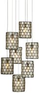 Currey & Company Regatta Cupertino/Silver Round Multi-Drop Pendant Lighting-0