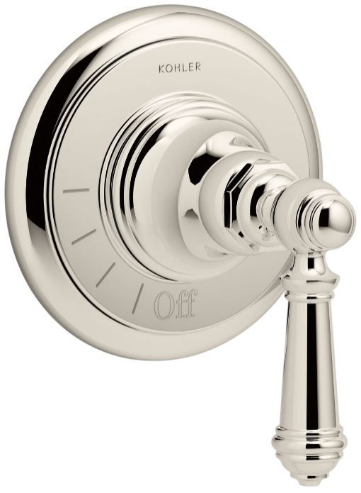 KOHLER® Artifacts® MasterShower® Vibrant Polished Nickel Volume Control Valve Trim with Lever Handle-0