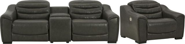 Signature Design by Ashley® Center Line 2-Piece Dark Gray Power Reclining Living Room Set-0