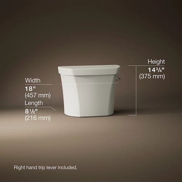 KOHLER® Wellworth® Biscuit Right-Hand Trip Toilet Tank, Dual-Flush-4