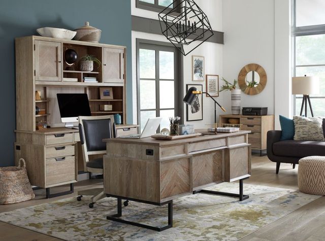 aspenhome® Harper Point Bleached Khaki 66" Executive Desk-1