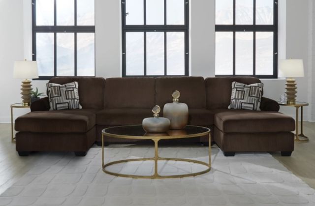 Signature Design by Ashley® Landsings 3-Piece Chocolate Sectional with Double Chaise-1