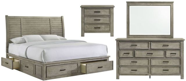 grey nightstand and dresser Denman Double Dresser, Crescent Gray | Nursery Dressers
