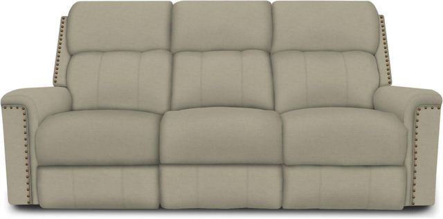 England Furniture Customizable EZ Motion Amity Dusty Double Reclining Sofa with Nailhead Trim-1