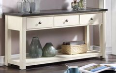 Urban Styles Furniture Chelsea Gray Sofa Table with White Base