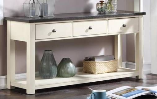 Urban Styles Furniture Chelsea Gray Sofa Table with White Base-0