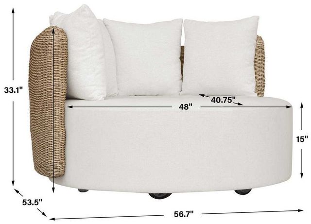 Uttermost® Sunset Oatmeal/Oyster White Outdoor Round Swivel Day Bed-1