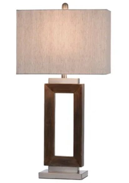 Stylecraft Eamon Brown/White Table Lamp-1