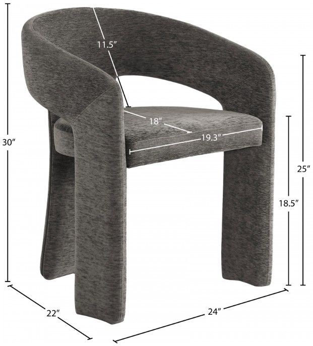 Meridian Furniture Rendition Gray Upholstered Dining Chair-2