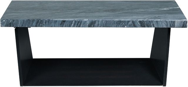 Elements International Beckley Dark Espresso Coffee Table with Dark Marble Top-1