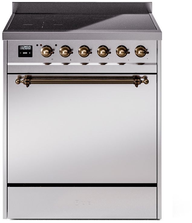 Ilve® Nostalgie II Series 30" Stainless Steel Pro Style Induction Range-0