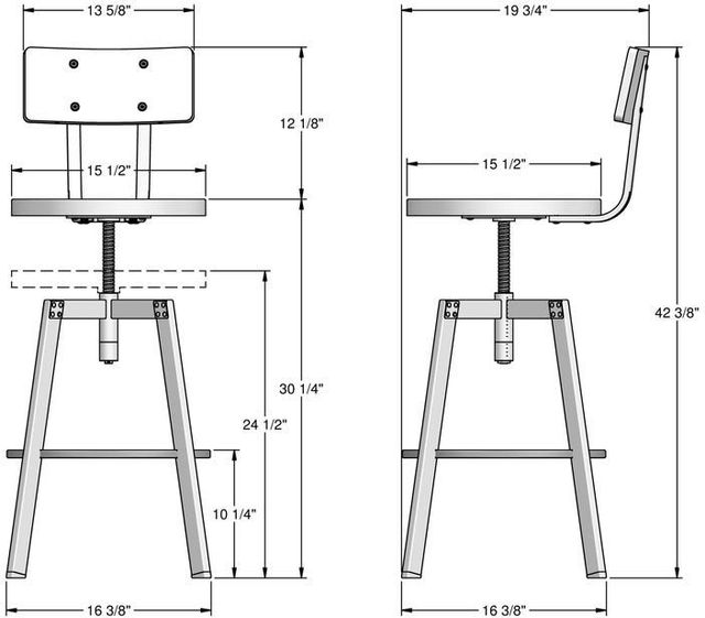 Amisco Customizable Architect Adjustable Screw Stool-2