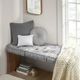 Olliix by Intelligent Design Grey Azza Poly Chenille Square Floor Pillow Cushion-4