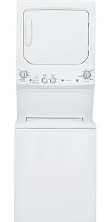 GE® Unitized Spacemaker® White Electric Laundry Center, 4.4 Cu. Ft. Washer, 5.9 Cu. Ft. Dryer
