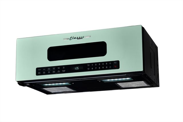 Unique Appliances Classic Retro 30" 1.2 Cu. Ft. Mint Green Over the Range Microwave-3
