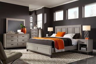 Aspenhome® Hyde Park Gray Paint King/California King Painted Panel Bed Headboard-2