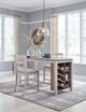 Signature Design by Ashley® Skempton 3 Piece White/Light Brown Counter Height Dining Set-3