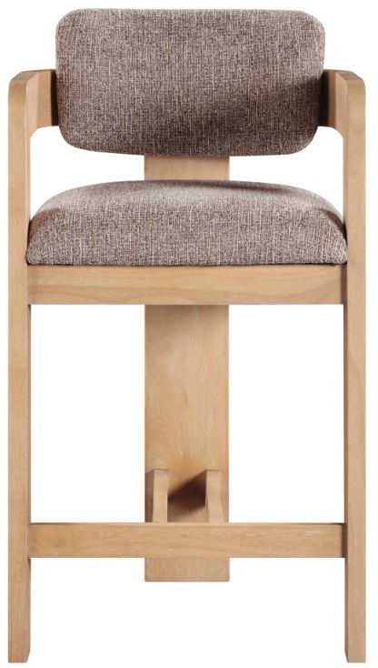 Meridian Furniture Sacha Brown/Natural Upholstered Counter Stool-1