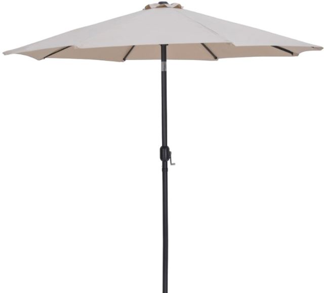 Meridian Furniture Fiji Beige/Matte Black Aluminum Outdoor Patio Umbrella-0
