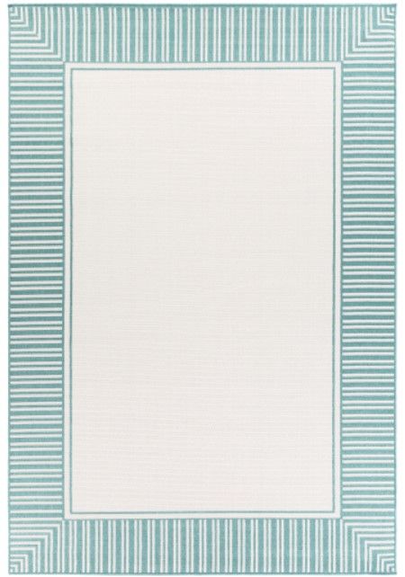 Surya Alfresco Teal/White 5'x8' Area Rug-1