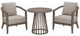 Signature Design by Ashley® Sunset Lake 3-Piece Beige Fabric/Wooden Outdoor Conversation Set-0