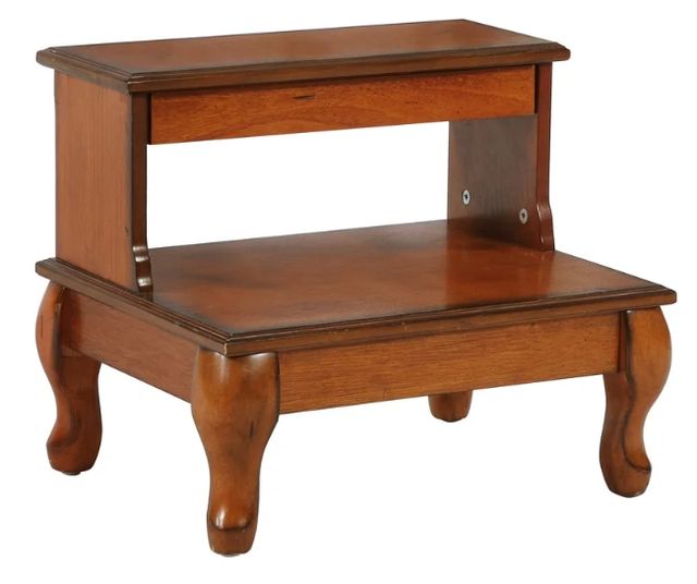 Powell® Beatrice Attic Antique Cherry Bed Steps with Drawer-0