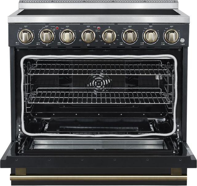 FORNO® Paolo Alta Qualita 36" Black Pro Style Electric Range-3