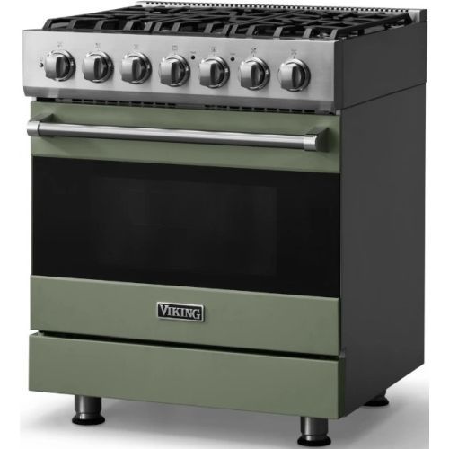 Viking® 3 Series 30" Eucalyptus Pro Style Dual Fuel Range-3