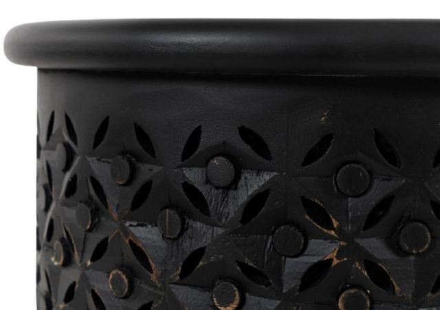 Jofran Inc. Global Archive Decker Antique Black Large Drum Table-3