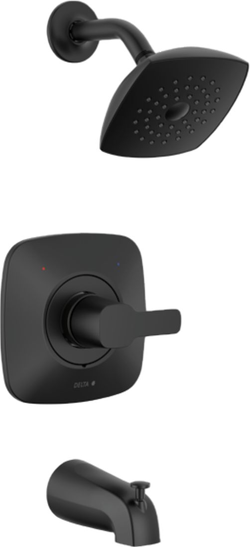 Delta Modern Monitor 14 Series Matte Black Tub and Shower Trim-0