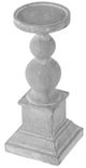 A & B Home Gray Cement Pillar Candle Holder-2