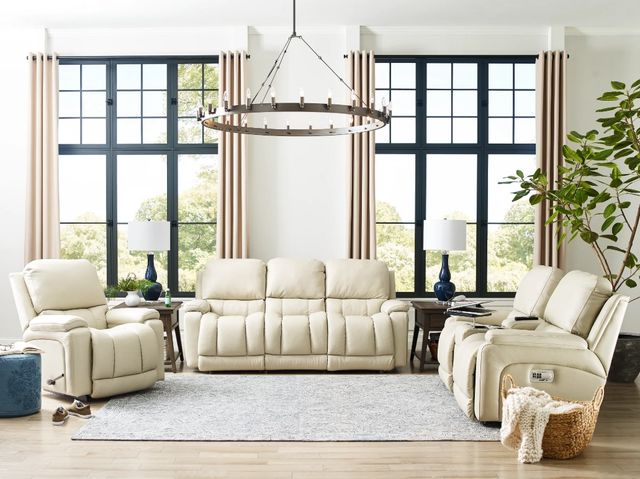 La-Z-Boy® Greyson Ice Leather Manual Reclining Sofa-2