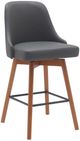 Armen Living Sicily Gray/Walnut Swivel Counter Stool-0