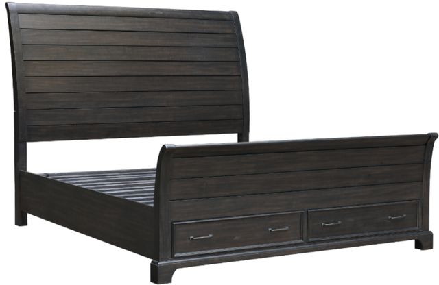 New Classic® Home Furnishings Stafford County Walnut Queen Panel Storage Bed-0