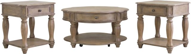 Liberty Furniture Magnolia Manor 3-Piece Weathered Bisque Occasional Table Set-0