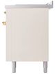 Ilve® Nostalgie II Noblesse 60'' Antique White Pro Style Dual Fuel Range with Brass Trim-3