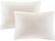 Olliix by N Natori 3 Piece White Full/Queen Hanae Cotton Blend Yarn Dyed Comforter Set-1