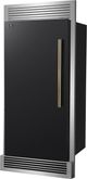 FORNO® Maderno Espresso 28" 13.6 Cu. Ft. Black Built-In Convertible Column Refrigerator with Antique Brass Handles-5