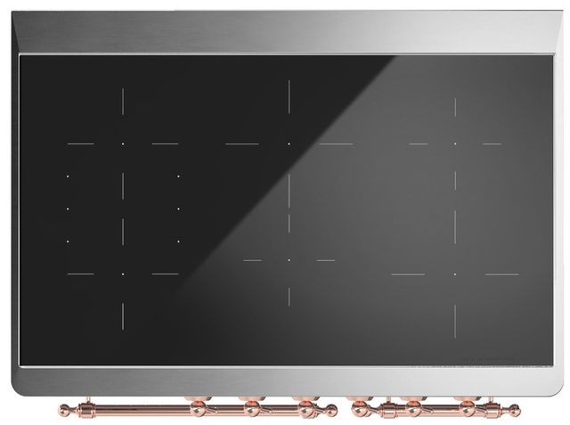 Ilve® Majestic III 40" Blue Gray Pro Style Induction Range with Triple Glass Door and Copper Trim-3