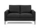 Monarch Specialties Inc. Black 58" Faux Leather Love Seat with Black Metal Legs-0
