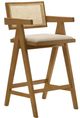 Coaster® Kane 2-Piece Light Walnut/Natural Bar Stool Set-3