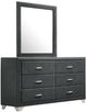 Coaster® Melody Gray 6-Drawer Upholstered Dresser and Mirror-0