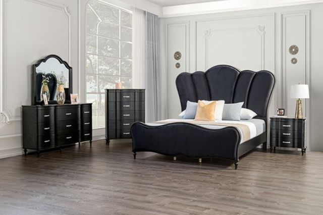 Furniture of America® Melodi Parc Black Queen Panel Bed-3