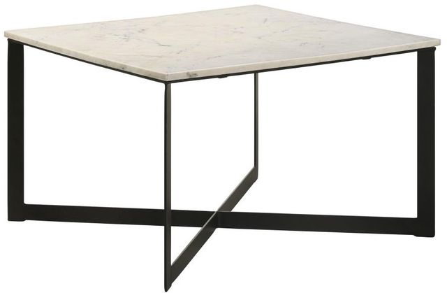 Coaster® Tobin 3-Piece White Occasional Table with Black Base Set-3